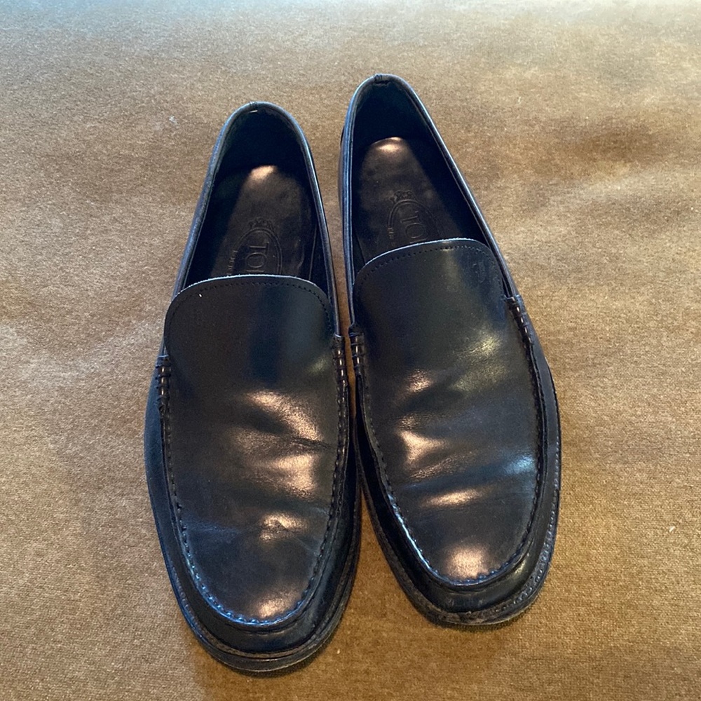 Tod’s Dress Loafers Leather in Black Size US8.5